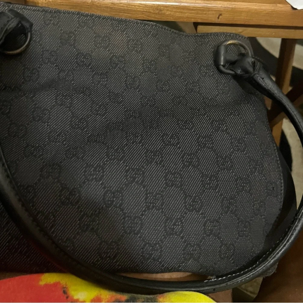 Vintage Black canvas Guccii purse and wallet set. Good/fair used condition. - Picture 4 of 9